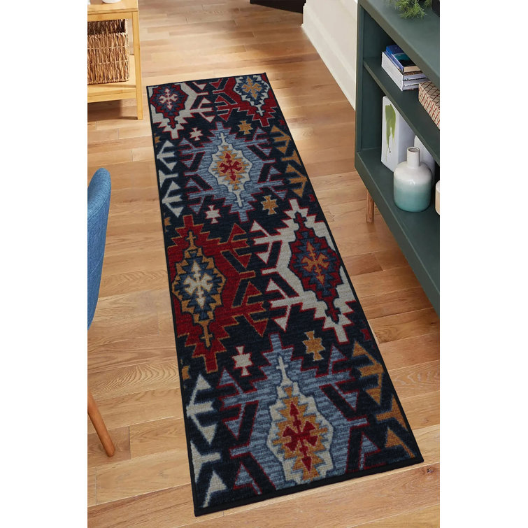 Steelside™ Berber Southwest Black Low Pile Slip Resistant Rugs